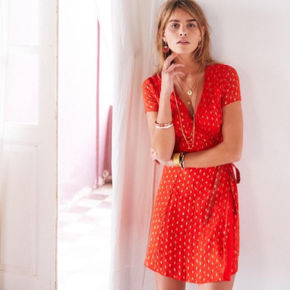 Anastasia Robe in Printed Coral (FR 38, US 6)